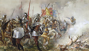 Description King Henry V at the Battle of Agincourt, 1415.png