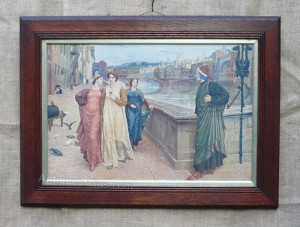 Dante & Beatrice by Henry holiday . A pre raphaelite print in original ...