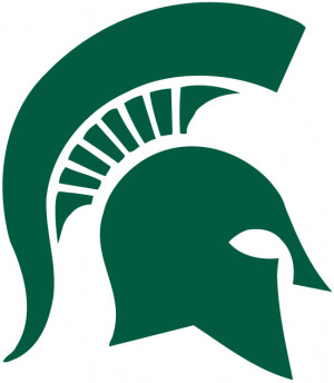 Michigan State Spartans Alternate Logo (1983) - Green Spartan helmet