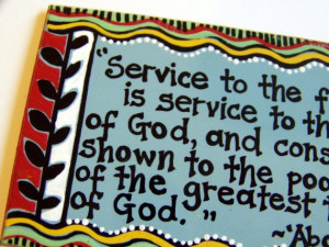 Baha'i quote about service -- art magnet