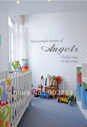 ... dream of angels vinyl children room wall quote decal saying deco
