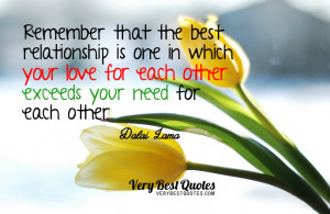 remember that the best relationship is one in which your love for each ...
