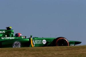 Alexander Rossi on track in the Caterham