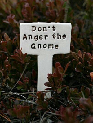 Don't anger the gnome