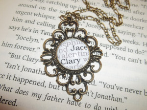 Jace and Clary City of Bones Mortal Instruments Literary Book Pendant ...