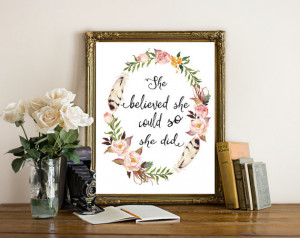 Watercolor Quote Modern Calligraphy Printable Wall Art Graduation Girl ...