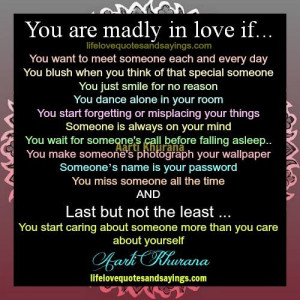 You Are Madly In Love If...