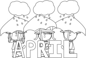 April Showers Clipart Black And White Black and white month of april