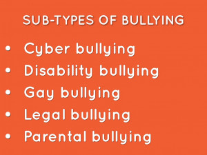 Verbal Bullying Facts Sub types of bullying