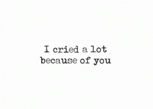 cried a lot because of you.