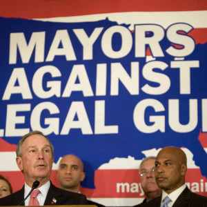 New York City Mayor Michael Bloomberg (L) speaks during a news ...