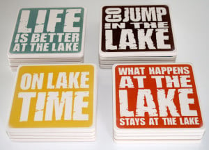Home LAKE GIFTS Lake Saying Coasters