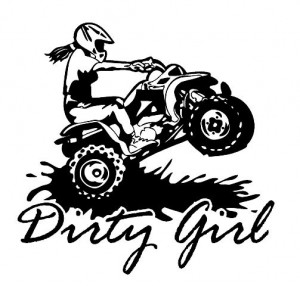 ATV 4 Four Wheeler Dirty Girl Vinyl Decal Sticker