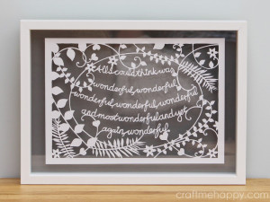 Here's my paper cut, all nicely framed up and casting beautiful ...