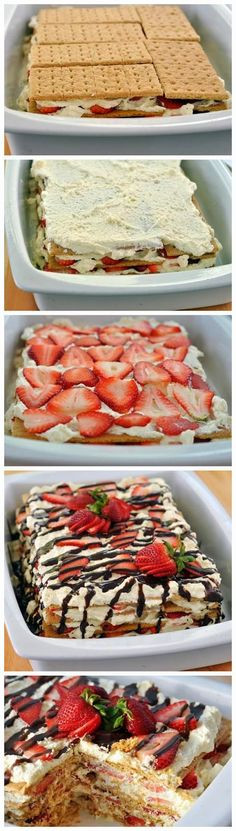 No-Bake Strawberry Icebox Cake: This was delicious! The Kroger brand ...