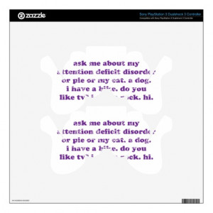 ADD ADHD Funny Quote - Purple PS3 Controller Skins