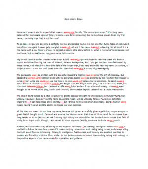 Admissions Essay Proofreading Sample (After): Click to Enlarge