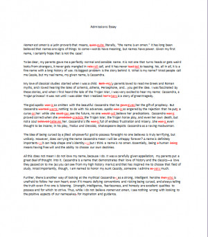 Admissions Essay Proofreading Sample (After): Click to Enlarge