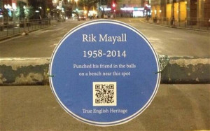 The Hammersmith plaque honouring the late Rik Mayall Photo: JOE ...
