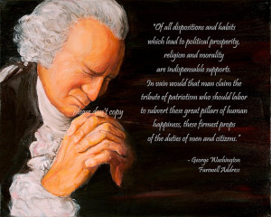 5X7 George Washington Praying - Morality Religion Prayer Quote and ...