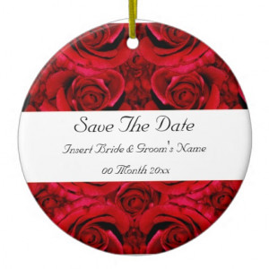 red rose save the date wedding invitations elegant Double-Sided ...