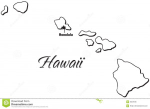 Map Hawaiian Islands Outline