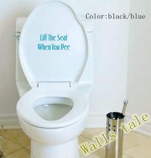 Toilet Seat Sign Quote Word Lettering Art Vinyl Sticker Decal ,Toilet ...