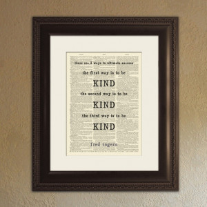 ... Mr. Rogers - Inspirational Quote Dictionary Page Book Art Print