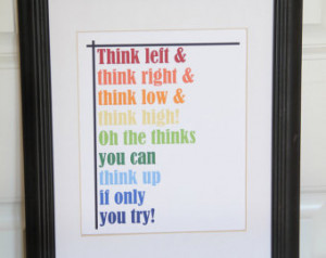 Dr. Seuss QUOTE - The thinks you can think - Print - 8x10 ...