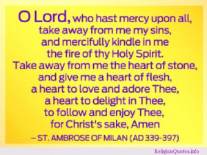 St. Ambrose lent prayer