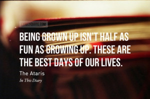 In This Diary. The Ataris. And isn't that the truth?