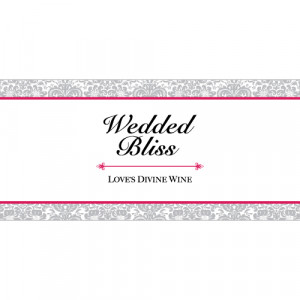 Bliss Quot Custom Wedding Wine Label Wrap Gray Gifted Labels