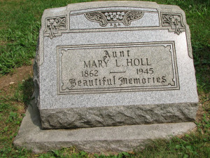 TOMBSTONE OF MARY L. HOLL - Aulenbach's Cemetery, Mount Penn, Berks ...