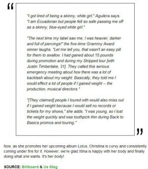 ... she’s gone viral. Christina Aguilera is happy to be a fat girl now