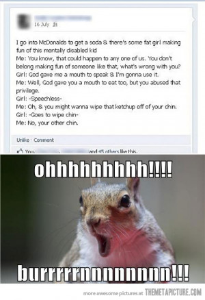 Funny photos funny McDonalds fat girl burn