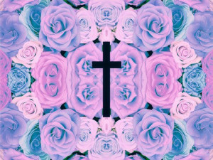 cross #text #pastel #pastel background #pastel goth #pastel flowers # ...