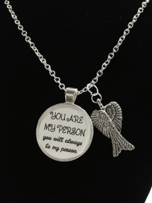 You Are My Person Angel Wing Quote Best Friend BFF Necklace