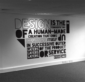 Office wall mural typography