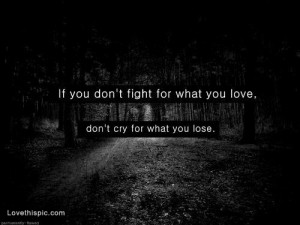 love it if you dont fight for what you love