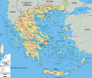 Physical Map Of Greece In English
