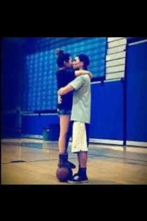 Basketball Couple Short Girl Tall Boy Kissing