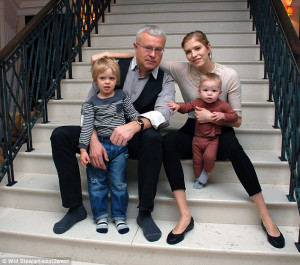 Moral man: Alexander Lebedev and Elena Perminova with sons Nikita, 3 ...