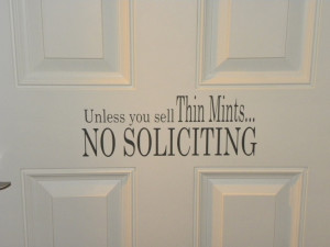 ... sell Thin Mints No Soliciting Decal for windows, doors and more at