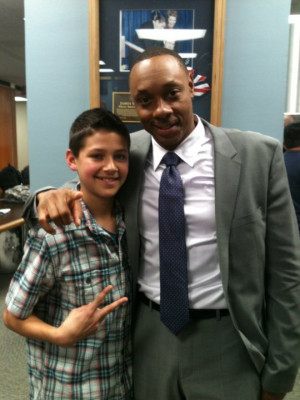 Matt Cornett and Dorian Missick on set of SouthLAnd 2013