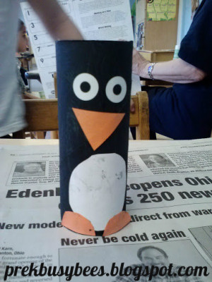 Penguin preschool art: cardboard roll (prek busy bees) CUTE! + try ...