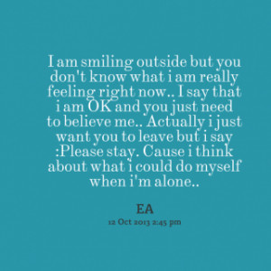 thumbnail of quotes I am smiling outside but you don\'t know what i am ...
