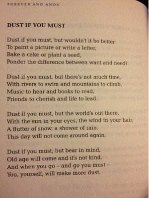 Dust if you must....