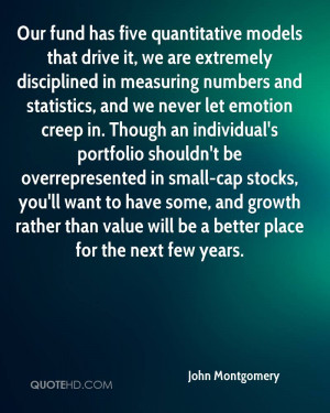 Our fund has five quantitative models that drive it, we are extremely ...