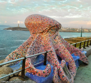 Mosaic Octopus Sculpture In Spain