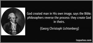 God created man in His own image, says the Bible; philosophers reverse ...
